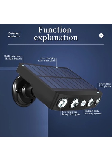 Xuweiwei 2 Adet Güneş Sensörlü Sel Işıkları Bahçe Balkon Patio Dış Aydınlatma 3 Modlu Lityum Pil