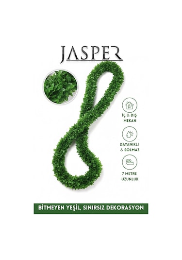 Jasper Dekoratif Yapraklı Tel 7 Metre Süs Çiçek Dış Mekan İç Mekan Doğalgaz Borusu Süsü