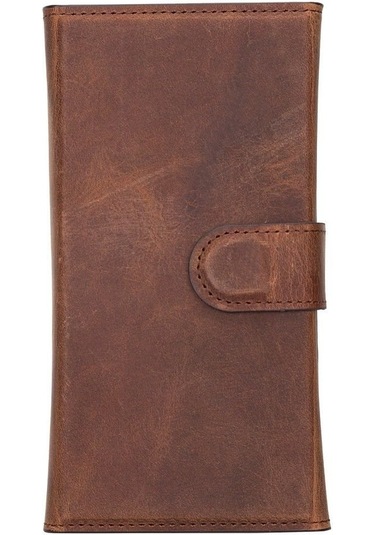 Toyigoo Toyigoo Apple İphone 13 Mini Uyumlu Deri Cüzdanlı Kılıf Santa G2 Kahve