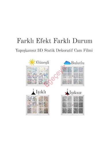 Statik Desenli Cam Folyosu Buzlu Cam Folyo Cam Filmi 3 D. (431361416)