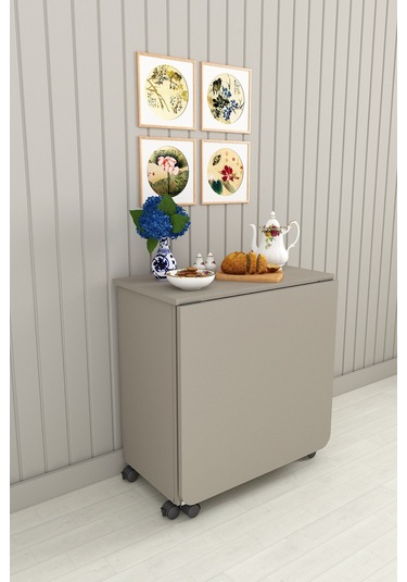 Asra Trend %100 Mdflam 105cm Mutfak Adası Yemek Masası Kahve Köşesi Ma-01 Kül Gri Gri