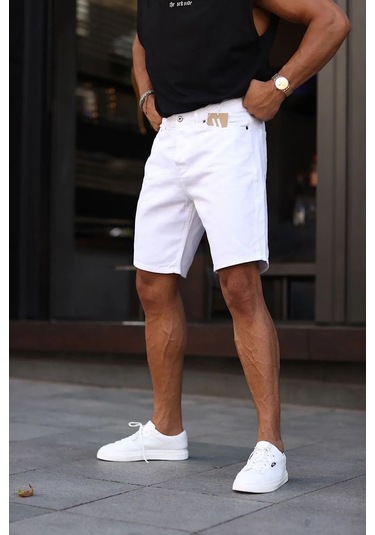 Kaizer Denim Erkek Beyaz Baggy Şort Beyaz