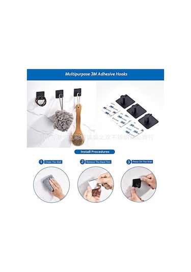 Dancemonkey Üçlü Direk Duvar Asılı Paslanmaz Havluluk Seti, Fırçalanmış 7 Parça Gri Gri