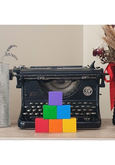 Ahşap Küpler 6lı Boyalı