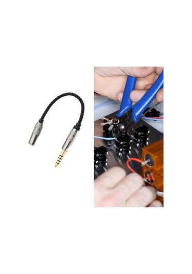 Suntek 4.4mm Dengeli Erkek - 3.5mm Stereo Dişi Adaptör Siyah