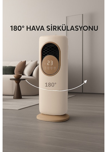 Uzaktan Kumandalı Dokunmatik Taşınabilir Sıcak Üfleme Isıtıcı 180 Hava Sirkülasyonu,