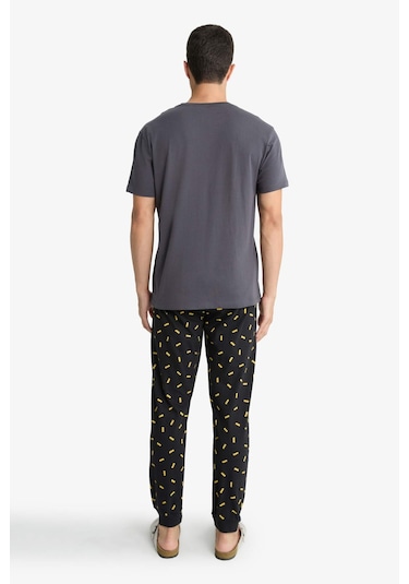 Defacto Batman Pijama Takımı Regular Fit Kısa Kollu Üst Uzun Alt D2604ax25auar150 Antrasit