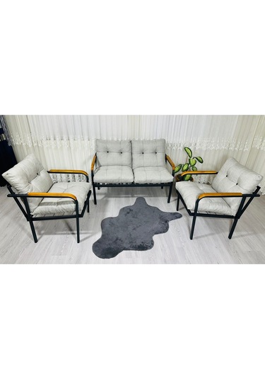 Madame Home Kalanşo Balkon, Bahçe,teras,cafe - Salon - Metal Kanepe Koltuk Takımı Çay Seti 2+1+1 Açık Gri Madame Home Kalanşo Balkon, Bahçe,teras,cafe - Salon - Metal Kanepe Koltuk Takımı Çay Seti 2+1+1 Açık Gri
