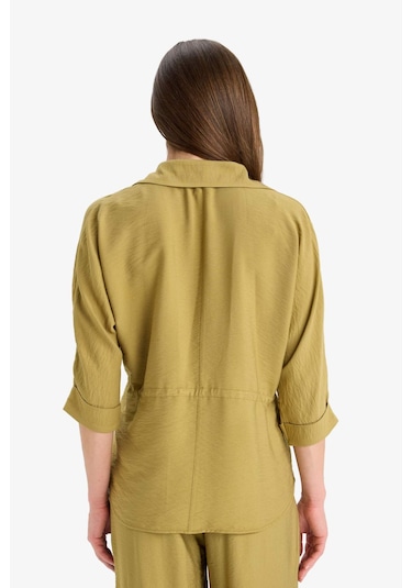 Defacto Beli Lastikli Uzun Kollu Gömlek F4972ax25aukh255 Haki