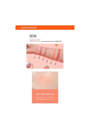 Missha A'PIEU Juicy-Pang Jelly Blusher Meyve Tonlarında Doğal Görünümlü Jel Allık CR01