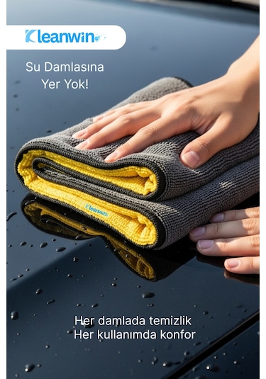 Aquamax Mikrofiber Bez, 800 Gsm Oto Kurulama Havlusu, 50x70 Cm Araç Yıkama Ve Cam Temizlik Bezi