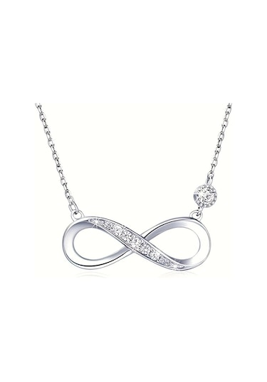 Tcherchi Gümüş Renk Sonsuzluk Kolyesi Gümüş