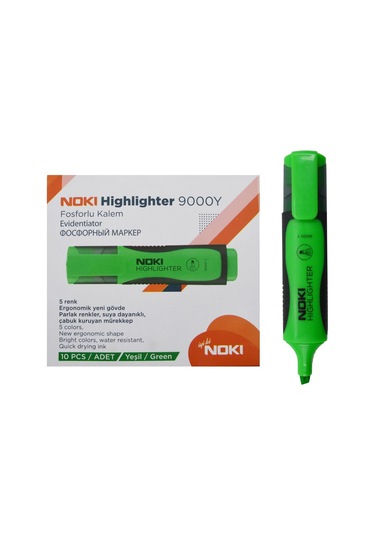 Noki Fosforlu Kalem 10 Adet Yeşil