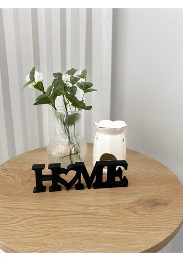 Home Yazılı Dekoratif Biblo Ve Masaüstü Ev Ofis Süs Eşyası Siyah