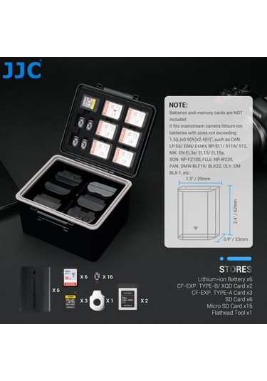 Novahub Jjc Kamera Pil Saklama Kutusu Sd/mikro Sd/cfexpress Tip A/b Hafıza Kartı Case