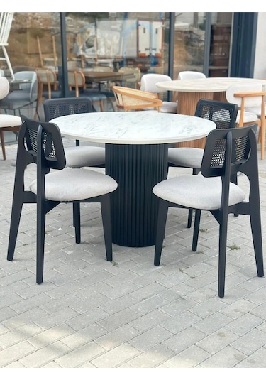 Hazeran Mutfak Masa Sandalye Takımı, Salon Takımı, Yemek Odası Takımı Siyah