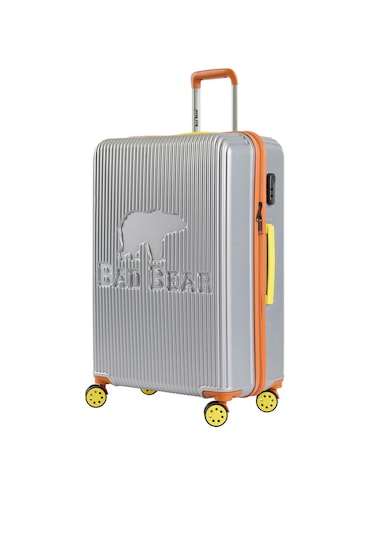 Bad Bear Logo Gri Büyük Boy Tekerlekli Abs Valiz 95 Lt. - Gri