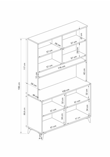 Stella Country Kahve Köşesi Beyaz, Erzak Dolabı, Kiler Dolabı