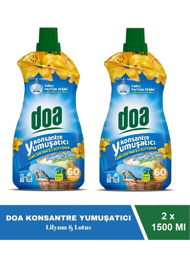 Doa Konsantre Çamaşır Yumuşatıcı Lilyum Lotus 1500 Ml X 2 Adet 2'li Set