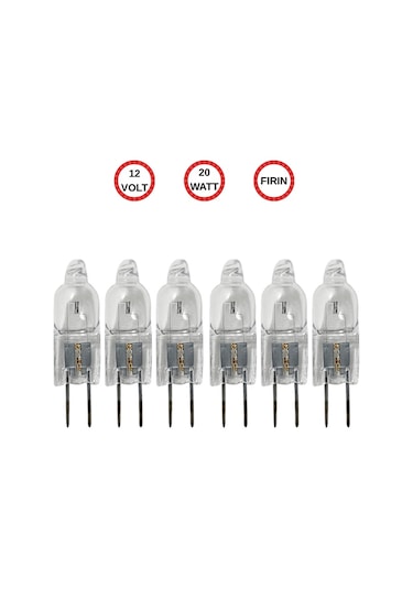6 Adet Ledvance 12volt 20w Sarı Işık G4 Duylu Fırın Ampulü