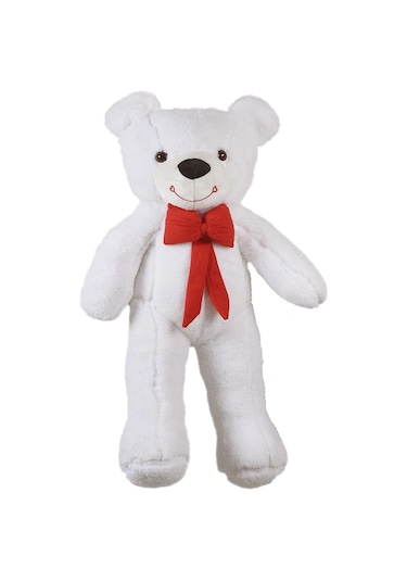80 Cm Papyonlu Sevimli Peluş Şaşkın Ayı - Sevgiliye Özel Hediye Pembe