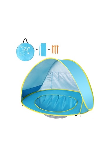 Anında Açılan Çocuk Plaj Çadırı - Uv Korumalı, Havuzlu Ve Taşınabilir Çok Renkli Çok Renkli
