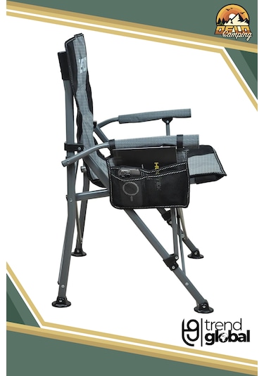 Oslo Lüks Katlanabilir Kamp Sandalyesi Gri