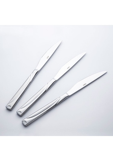 Nehir 12 Adet Fiesta Saten Yemek Bıçak 304 Kalite 10 mm Gümüş