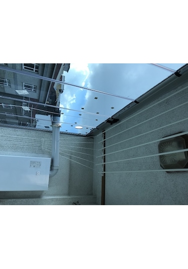 Asansörlü Çamaşır Askısı Tavan Tipi 5 Çubuk 200 CM Beyaz