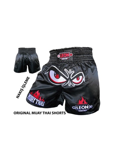 Aksaspor Leon No Fear Muay Thai Ve Kick Boks Şortu Siyah
