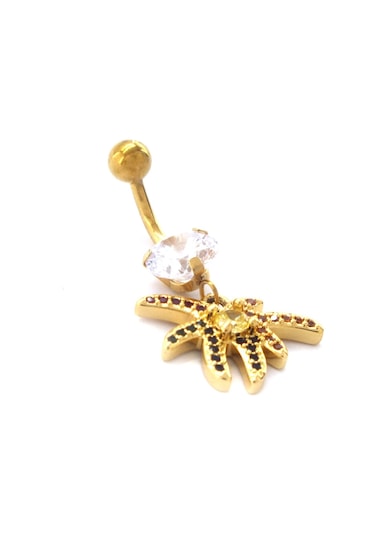 Ferizz Altın Kaplama Zirkon Taşlı Palmiye Piercing Prc-121 Altın