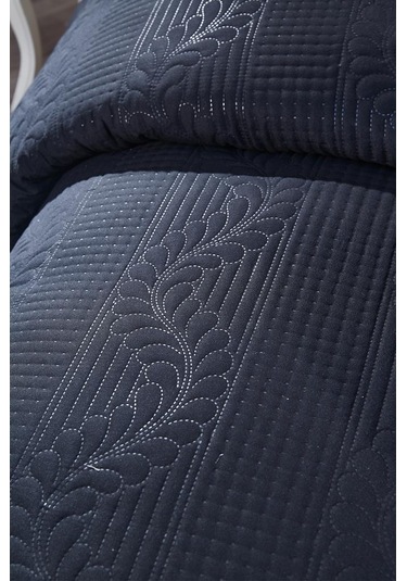 Ultrasonik Kapitoneli Sena Çift Kişilik Yatak Örtüsü Siyah Siyah