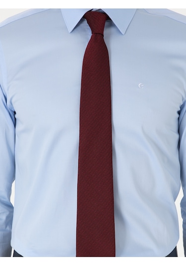 Cacharel Açık Mavi Slim Fit Pamuklu Klasik Gömlek Denım