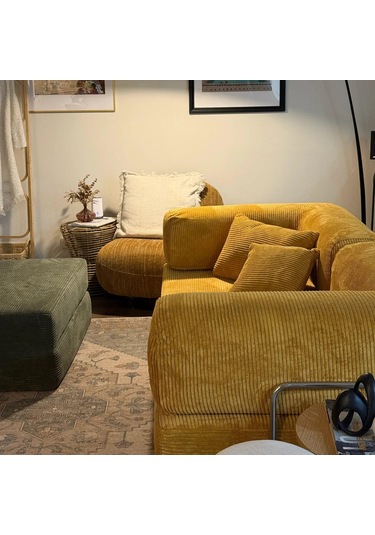 Nova Serisi Kanepe Pratik, Yer Yatağı, Dayanıklı, Bondex Sünger 200x200 Hardal