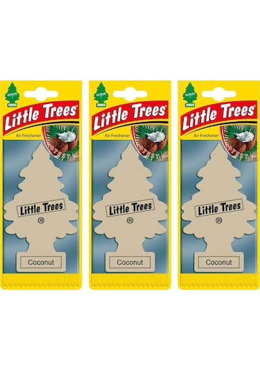 Little Trees 3'Lü Set Coconut - H. Cevizi Oto Kokusu Beyaz