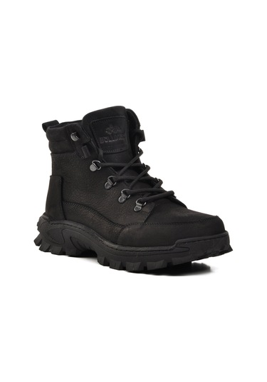 Siyah Nubuk Hakiki Deri Erkek Outdoor Bot 240068 M Çok Renkli