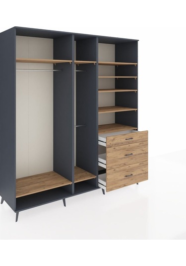 Kronos Dolap 9 Raflı 3 Çekmeceli 3 Askılı 220x59x243 Antrasit-çam/çam Atlas Çam/atlas Çam Kronos Dolap 9 Raflı 3 Çekmeceli 3 Askılı 220x59x243 Antrasit-çam/çam Atlas Çam/atlas Çam