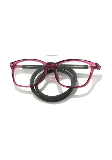 Mıknatıslı Manyetik Boyun Kordonlu Mavi Işık Korumalı Ekran Yakın Okuma Gözlüğü Pembe