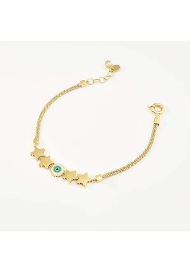 Altın Nazar Bileklik BL0014 Sarı Altın