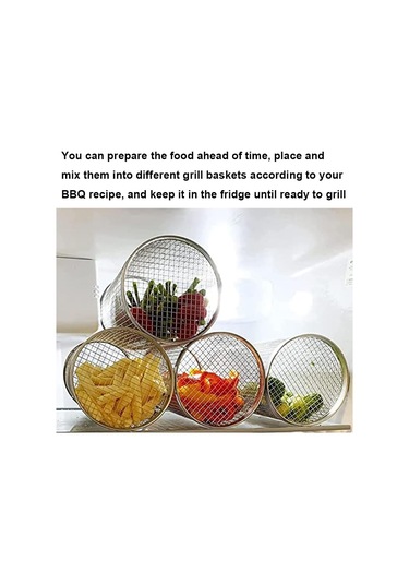 Açık Hava Izgarası İçin Tekerlekli Izgara Sepeti, Paslanmaz Çelik Tel Örgü Silindir Izgara, Barbekü Açık Hava Izgara Ağı Barbekü Ağı Silindiri 7,78 İnç 20 Cm