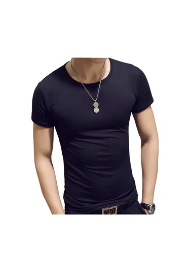 Snapbuymoda Erkek Yazlık Kısa Kollu V Yaka Polyester Tişörtgrierkek Gri