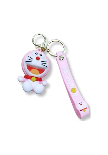 Doraemon Pink Edition Premium 3d Figürlü Bilek Kayışlı Anahtarlık - 1 Adet