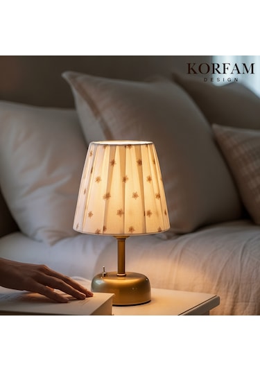 Yıldız İşlemeli Kumaş Pilli Masa & Gece Lambası Çok Renkli