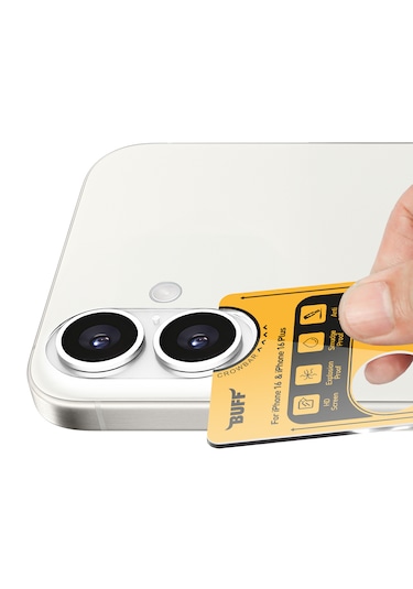 Buff Apple Uyumlu iPhone 16 Plus Metal Kamera Lens Koruyucu Silver