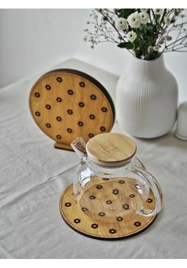 Orlov's Decor Sıcak Tutucu Ahşap Standları "çiçekler" Set 3 Parça 388896707 Meşe