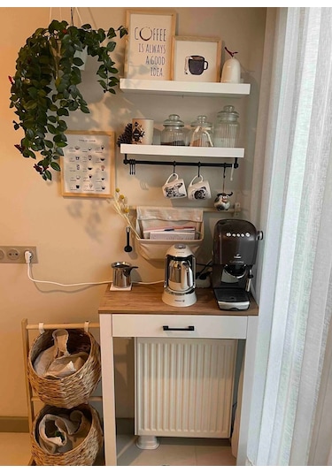 Kahve Köşesi Takımı - Ceviz 80 X 30 X 92