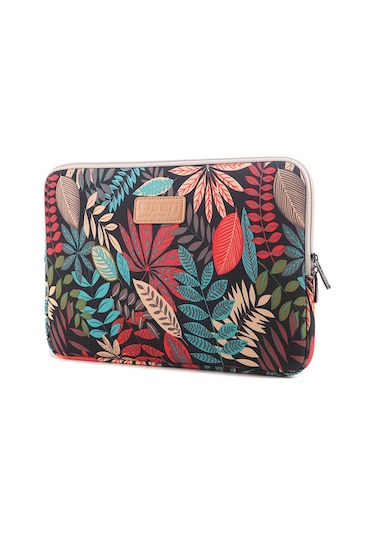 Lısen Renkli Yaprak Desenli Dizüstü Kılıfı, Macbook Uyumlu Ve Dizüstü Bilgisayar Çantası 10" Siyah