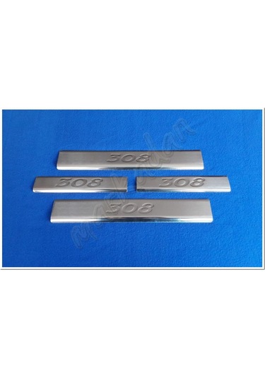 Peugeot 308 Krom Kapı Eşiği Baskı 2007-2013 4 Parça Paslanmaz Çel