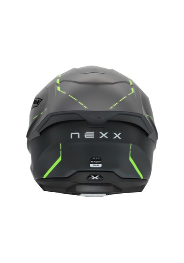 Nexx Y.100R React Kapalı Motosiklet Kaskı Mat Gri - Yeşil