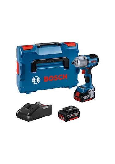 Bosch Gds 18V-450 PC Tork Hafızalı 4.0Ah Çift Akülü Darbeli Somun Sıkma - 06019K4102